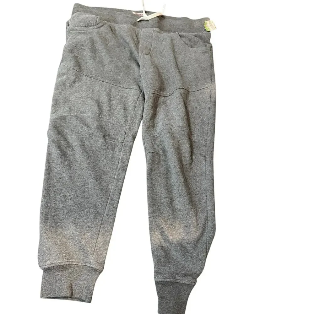 True Religion Quilt Moto Jogger Pants, Heather Gray Sweatpants, Men's XL